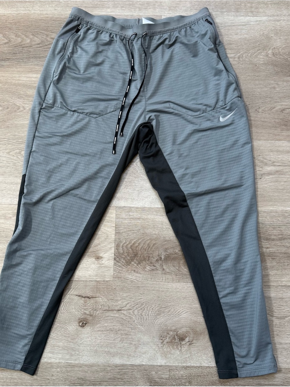 Nike Phenom Elite Running Gym Joggers Pants Mens L Gray Ankle Zip CU5504-084
